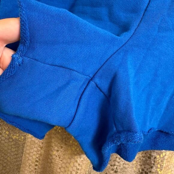 TNA Aritzia Cali Blue Cobalt Cotton Cut Off Lounge Sleep Shorts Medium - Picture 5 of 6